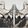 Art Deco silvered bronze dove bookends