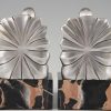 Art Deco silvered bronze dove bookends