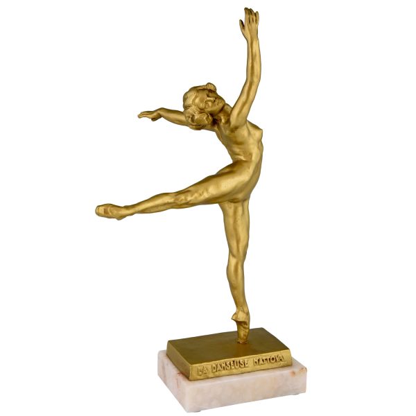 Art Deco bronzen sculptuur danseres Natacha Nattova