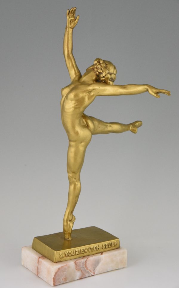 Art Deco Bronze Skulptur Tänzerin Natacha Nattova