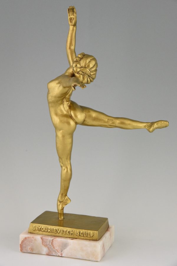 Art Deco bronze sculpture of ballet dancer Nattova