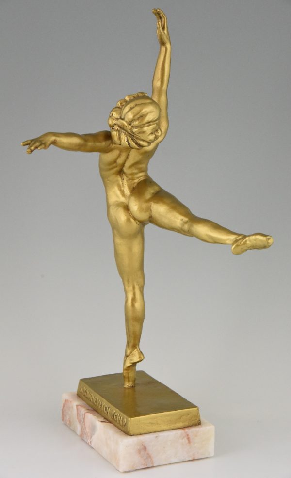 Art Deco bronzen sculptuur danseres Natacha Nattova