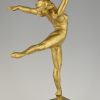 Art Deco sculpture en bronze de la danseuse Nattova