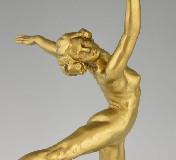Art Deco sculpture en bronze de la danseuse Nattova