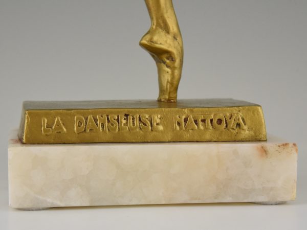 Art Deco sculpture en bronze de la danseuse Nattova