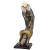 Art Deco Skulptur elegante Frau mit Windhund