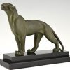 Art Deco bronze sculpture of a panther