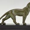 Art Deco bronze sculpture of a panther