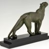 Art Deco bronze sculpture of a panther