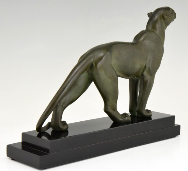 Art Deco bronze sculpture of a panther