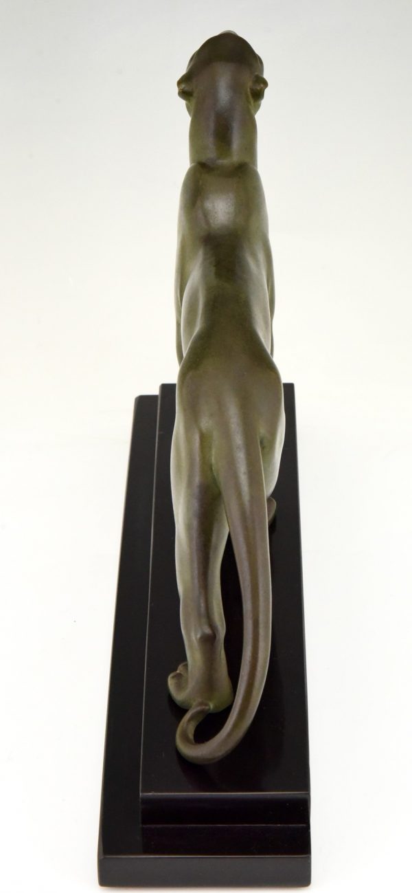 Art Deco sculpture en bronze d’une panthère