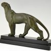 Art Deco bronze sculpture of a panther