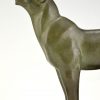 Art Deco bronze sculpture of a panther