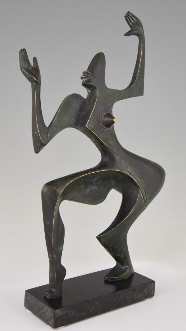 Modern bronze sculpture of a dancer