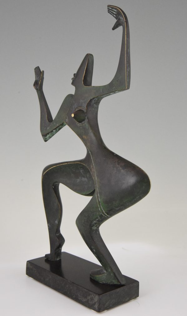 Modern bronze sculpture of a dancer