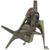 The kiss, modern bronze sculpture embracing couple