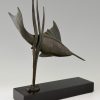 Art Deco Bronze Skulptur Schwertfisch