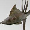 Art Deco bronze sculpture of a swordfish