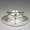 Art Deco silvered flowerdish with mirror plateau.