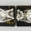 Art Deco silvered bronze snail bookends