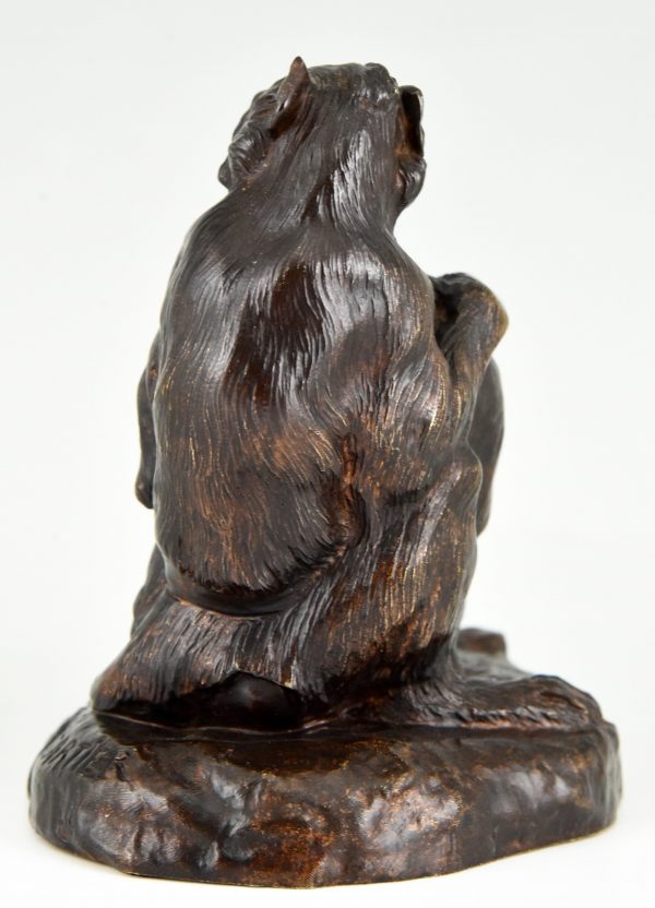 Antieke bronzen sculptuur twee apen