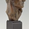 Art Deco bronze sculpture male bust