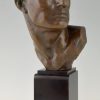 Art Deco bronzen sculptuur buste man