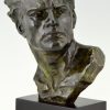 Art Deco bronzen sculptuur mannen buste