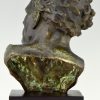 Art Deco bronzen sculptuur mannen buste