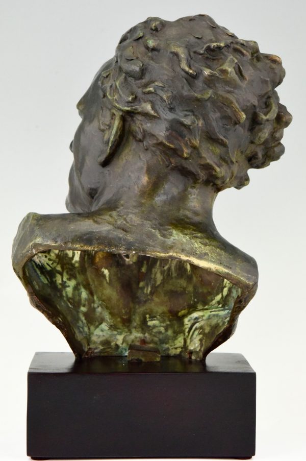Art Deco Skulptur Bronze Männliche Buste