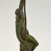 Art Deco sculpture bronze homme à la perche