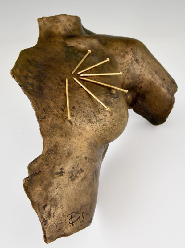 Sculpture bronze moderne torse de femme Magnetic Evidence