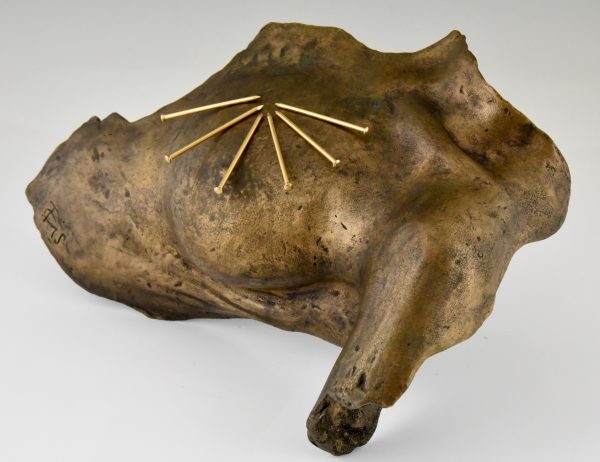 Moderne bronzen sculptuur vrouwen torso Magnetic Evidence