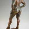 Venus Hottentote, sculpture en bronze nue feminin, 97 cm.