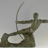 Art Deco bronzen beeld Hercules naakt boogschutter