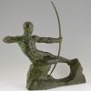 Art Deco bronzen beeld Hercules naakt boogschutter
