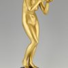 Art Nouveau gilt bronze sculpture nude