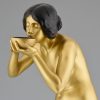 Bronze d’oré Art Nouveau femme nue