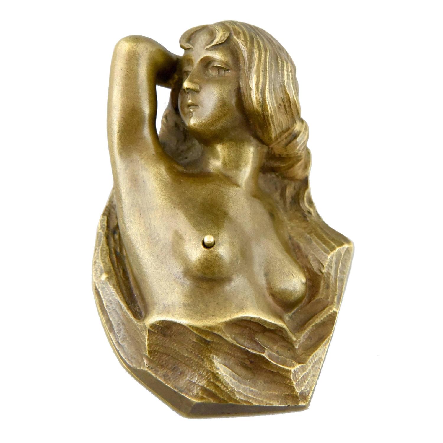 Jugendstil bel met naakt brons erotisch