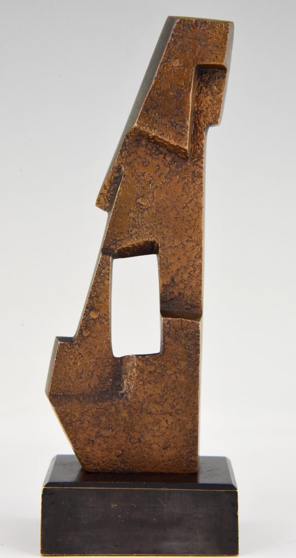 Mid Century modern abstract bronze sculpture