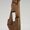 Mid Century modern abstract bronze sculpture