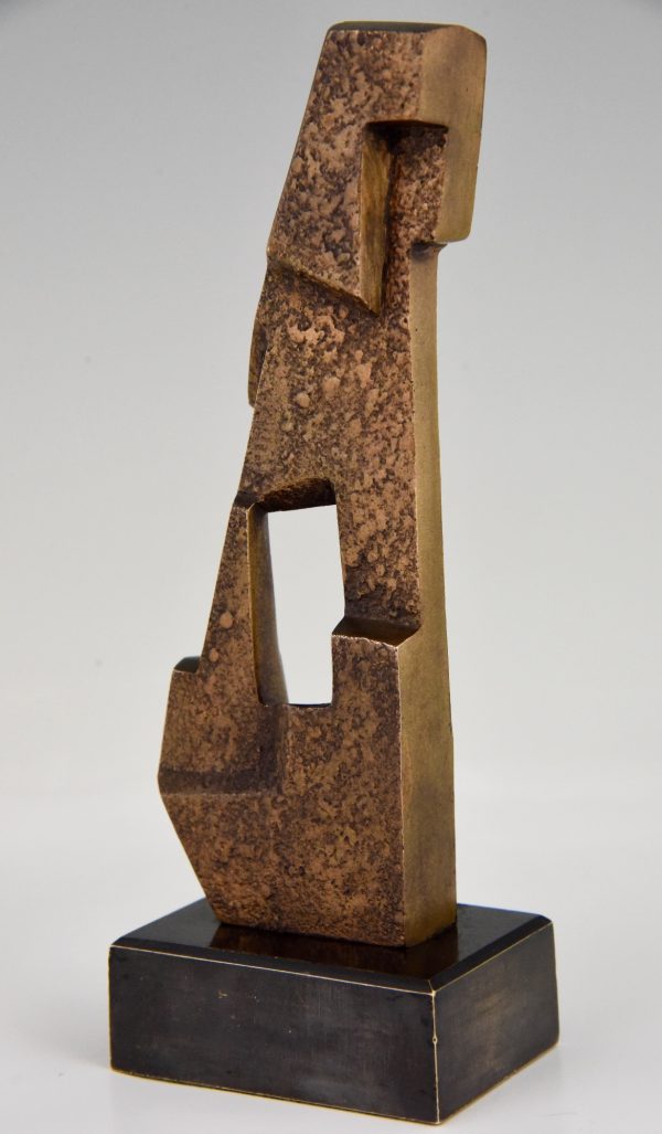 Mid Century modern abstract bronze sculpture