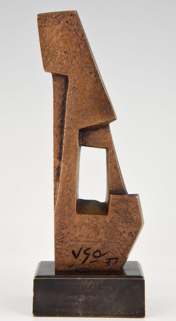 Mid Century modern abstract bronze sculpture