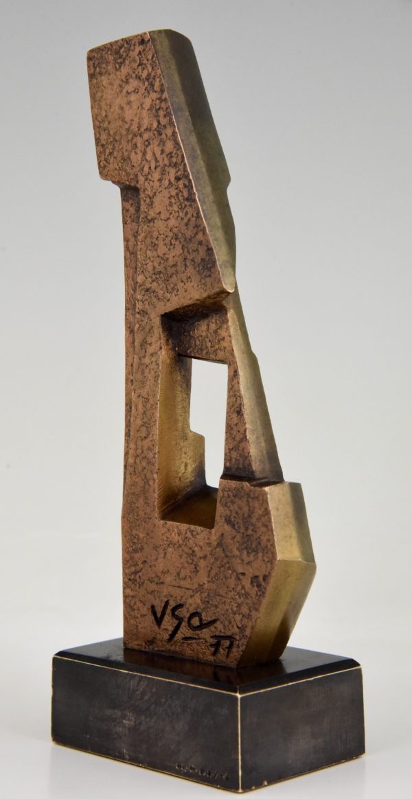 Moderne Bronze Skulptur abstrakt 70er Jahre