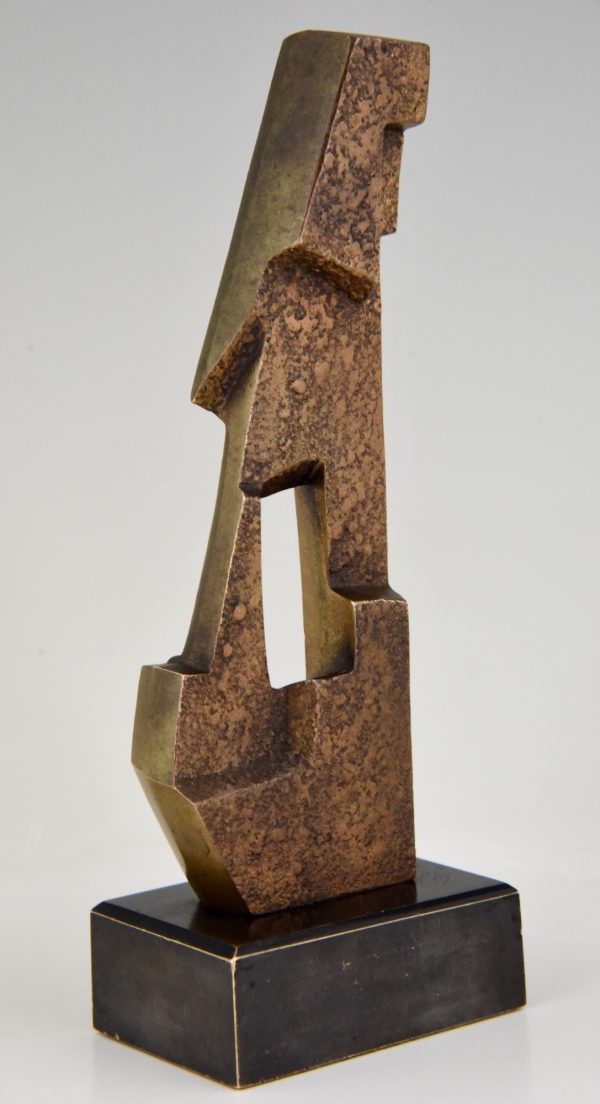 Mid Century modern abstract bronze sculpture