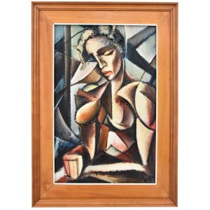 Cubist oil painting of a nude 1960