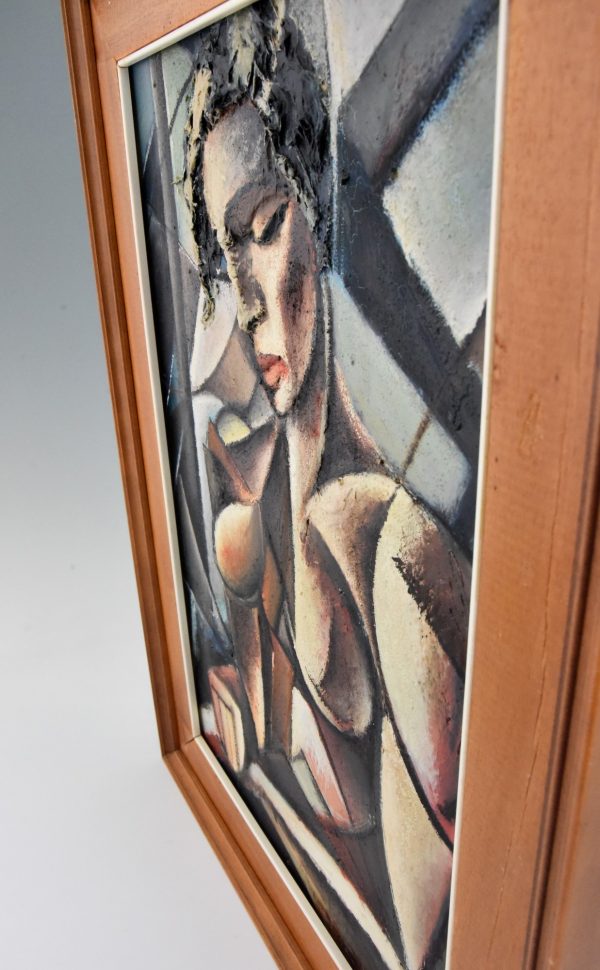 Cubist oil painting of a nude 1960