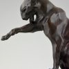 Art Deco bronze sculpture of a sitting panther