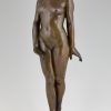 Art Deco bronzen beeld staand naakt