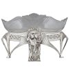 Art Nouveau silvered flower dish with couple